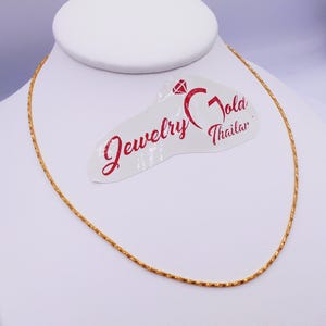 Necklace Chain 22K 23K 24K Thai Baht Yellow Gold Plated For Girl,Women Jewelry Necklace Choker 16 inches Gift For Her From Thailand