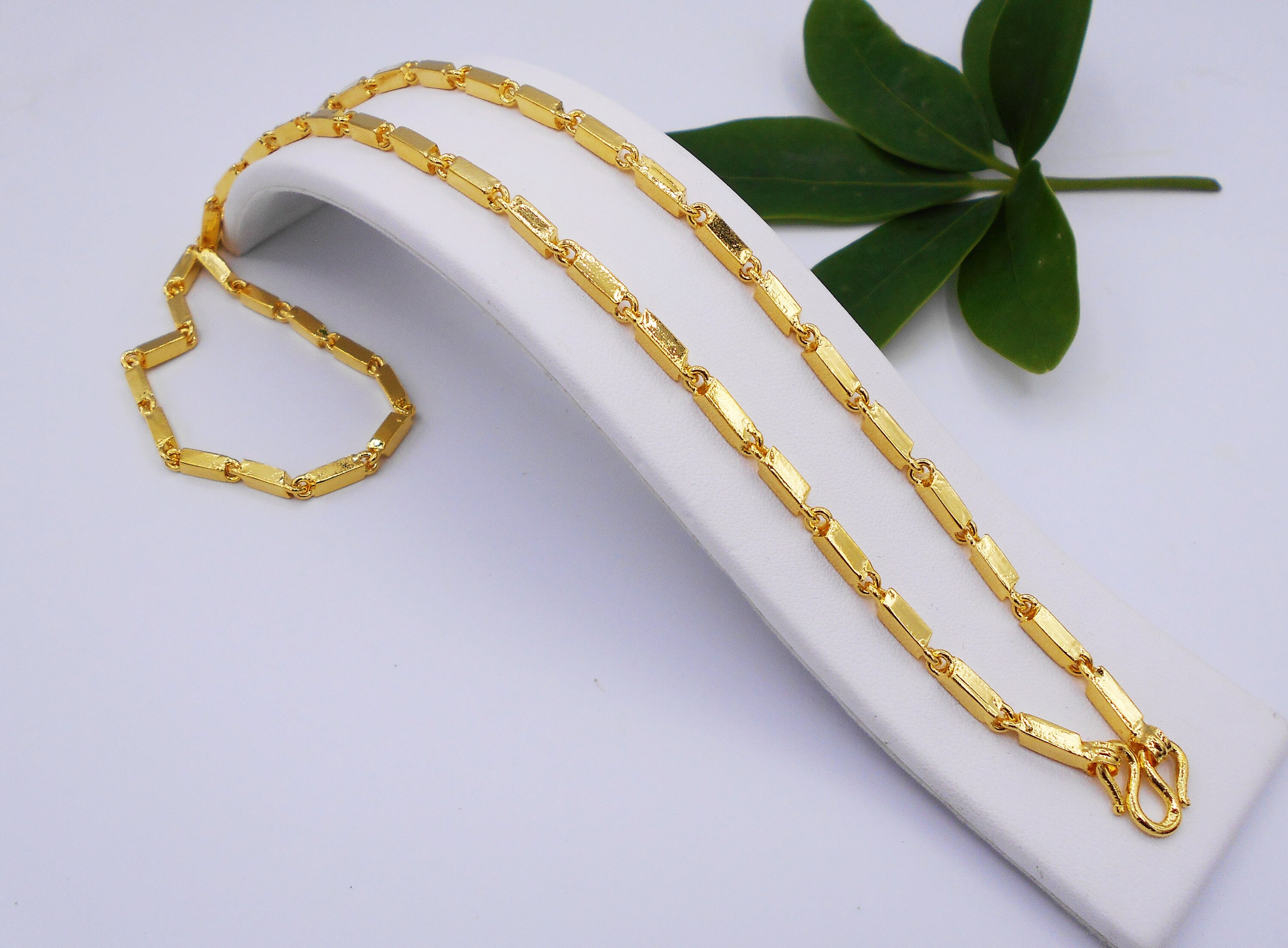 24 Inch Thai Baht Gold Plated Chain Necklace: Handmade Brass Jewelry ...