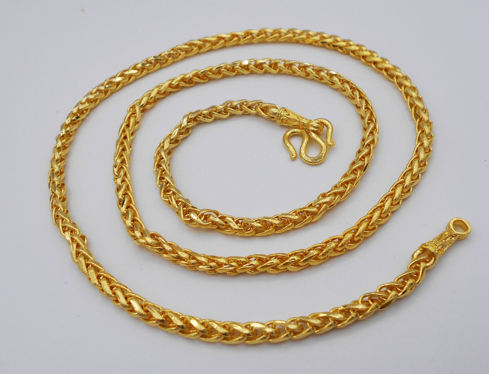 Braid Necklace Gold Chain 24 Inch 26 Grams 22K 23K 24K Thai | Etsy