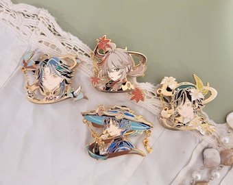 Genshin Impact Dangle Charm Enamel Pins