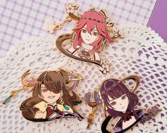 Genshin Impact Electro Girls Pins (Raiden Shogun, Beidou, Yae)