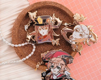 Genshin Impact Pyro Girls Pins (Hutao, Yanfei, Yoimiya)