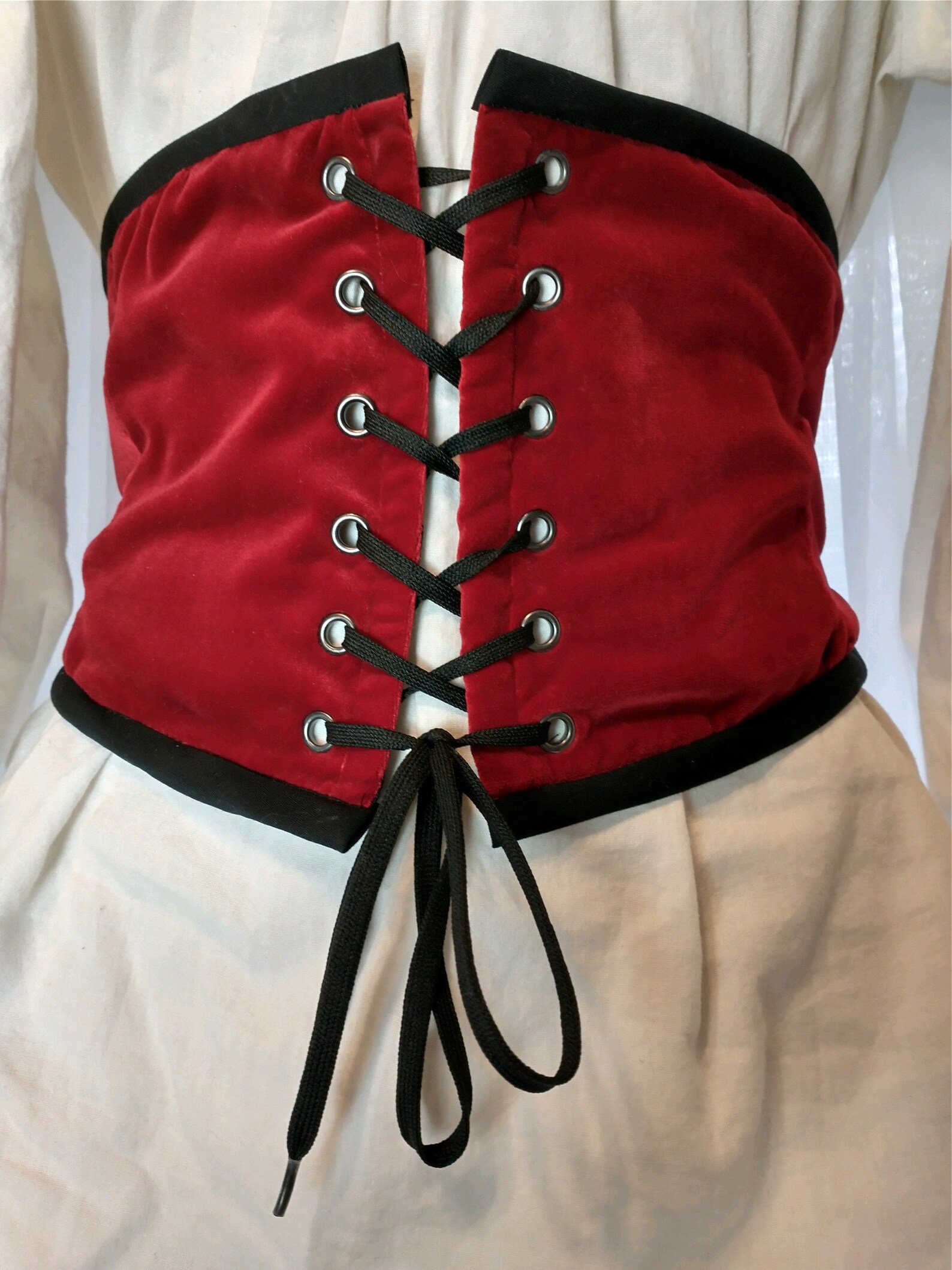 Red Velvet corset waist cincher Etsy