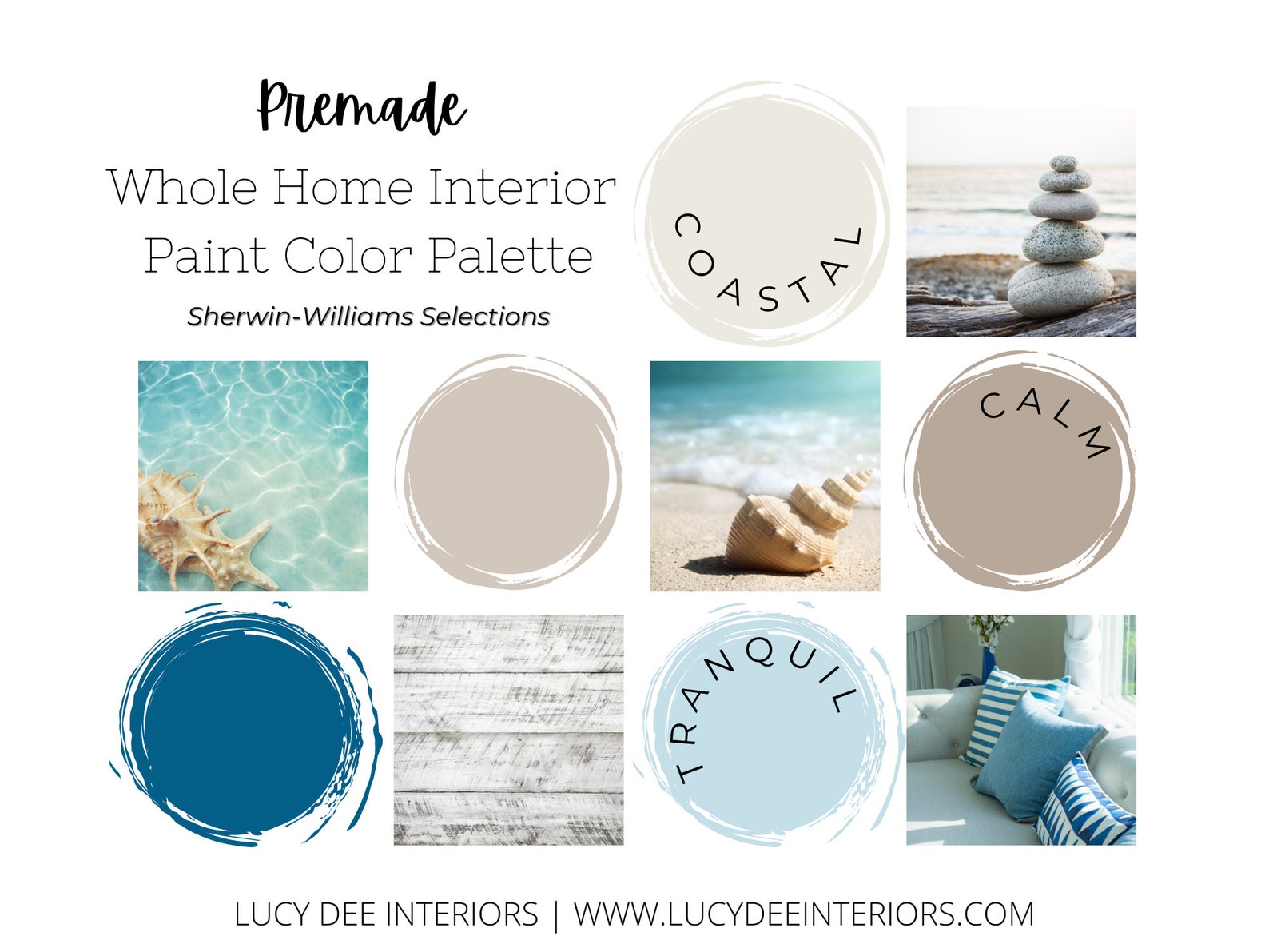 Coastal Beach Themed Paint Color Palette | Virtual Interior Design ...