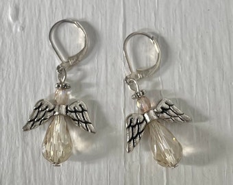 Vintage dangle angel earrings