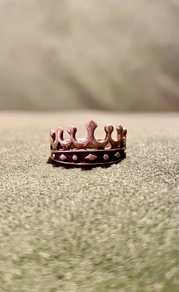 Vintage sterling silver crown ring 1