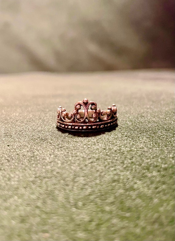 Vintage sterling silver crown ring 2