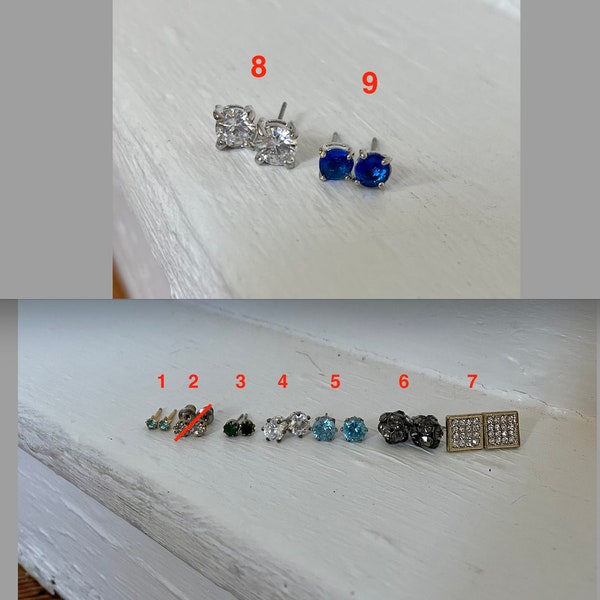 Vintage small gem stud earrings (MULTIPLE TYPES)