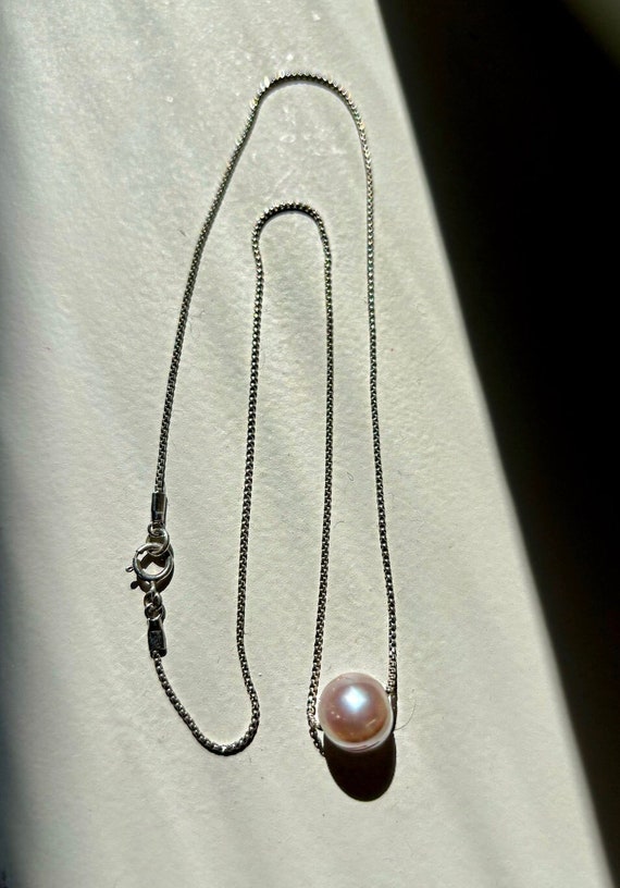 Vintage sterling silver and freshwater pearl neckl