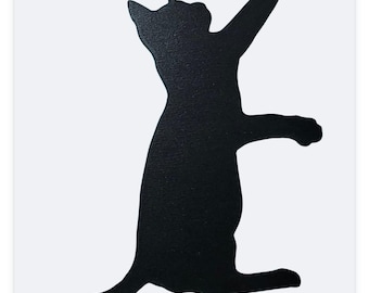 Gato de madera recortado: manualidades espeluznantes de Halloween (6 pulgadas)