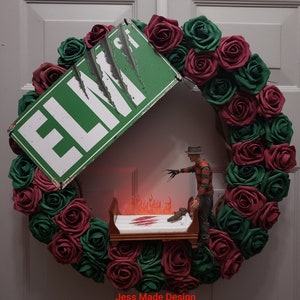 Freddy Krueger Horror Wreath: Nightmare on Elm St, Spooky Halloween Decor