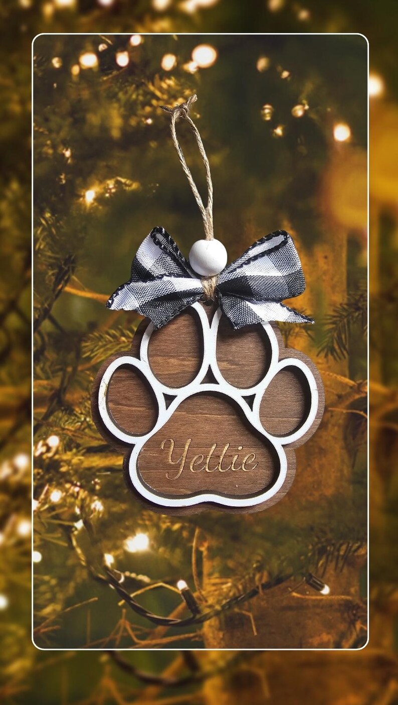 Personalized Pet Paw Print Christmas Ornament: Custom Dog Cat Gift - Etsy