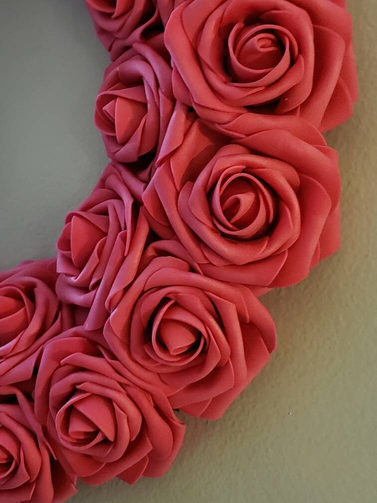 Front Door Pink Rose Wreath. Bedroom Wall Decor. Pink Wall Etsy
