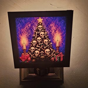 Interchangeable Nightlight, Spooky Christmas Themed Nightlight, Gothic Plug-In, Gothmas Home Decor