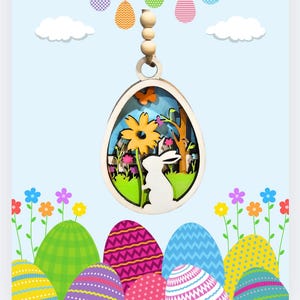 Easter Ornament, 3D Easter Bunny Decor, Spring Home Decor, Bunny Rabbit Door Hanger