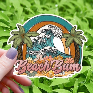 Summer Beach Sticker, Beach Bum Surf Sticker, Flip Flop Sticker, Beach Life, Wave Sticker, BOHO, Yeti cooler sticker, Water bottle Sticker