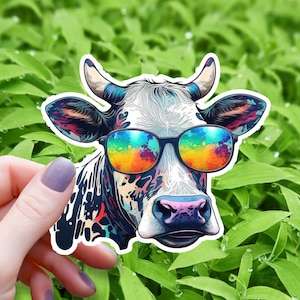 Cow Vinyl Decal, Cute Sticker, Cool Cow, Waterproof Water bottle, Computer Laptop Car Luggage, Cooler, Cute Cow, Trendy Sticker Meme Sticker