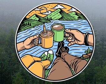 Couple Camping Sticker: Share the View, Hiking, Backpacking