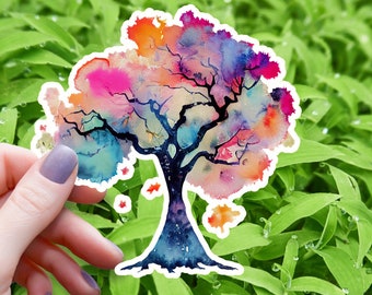 Watercolor Tree Sticker, Tree stickers, Watercolor sticker, Laptop sticker, Water Bottle Sticker, Funny Sticker, MacBook Sticker