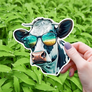 Cow Vinyl Decal, Cute Sticker, Cool Cow, Waterproof Water bottle, Computer Laptop Car Luggage, Cooler, Cute Cow, Trendy Sticker Meme Sticker