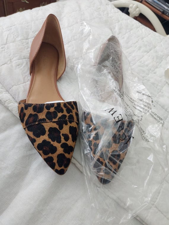 JCREW Flat Leopard Dorsay Dyed Calf Hair