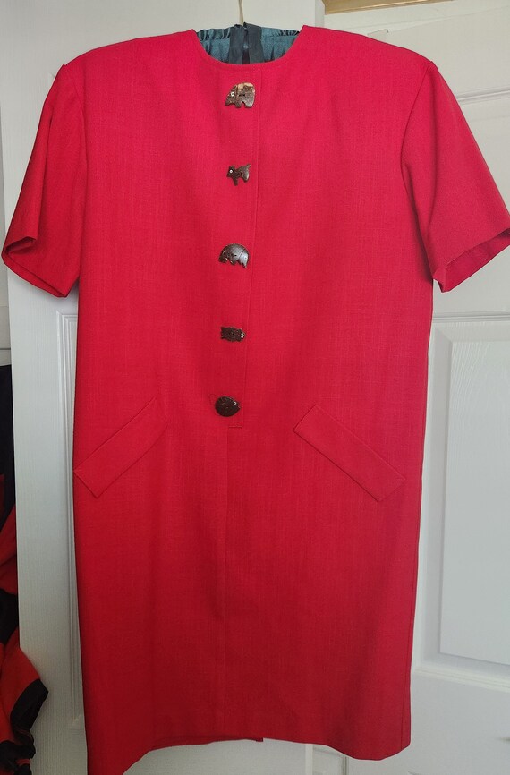 Vintage Jessica Howard Red Dress Natural  Rayon Sa