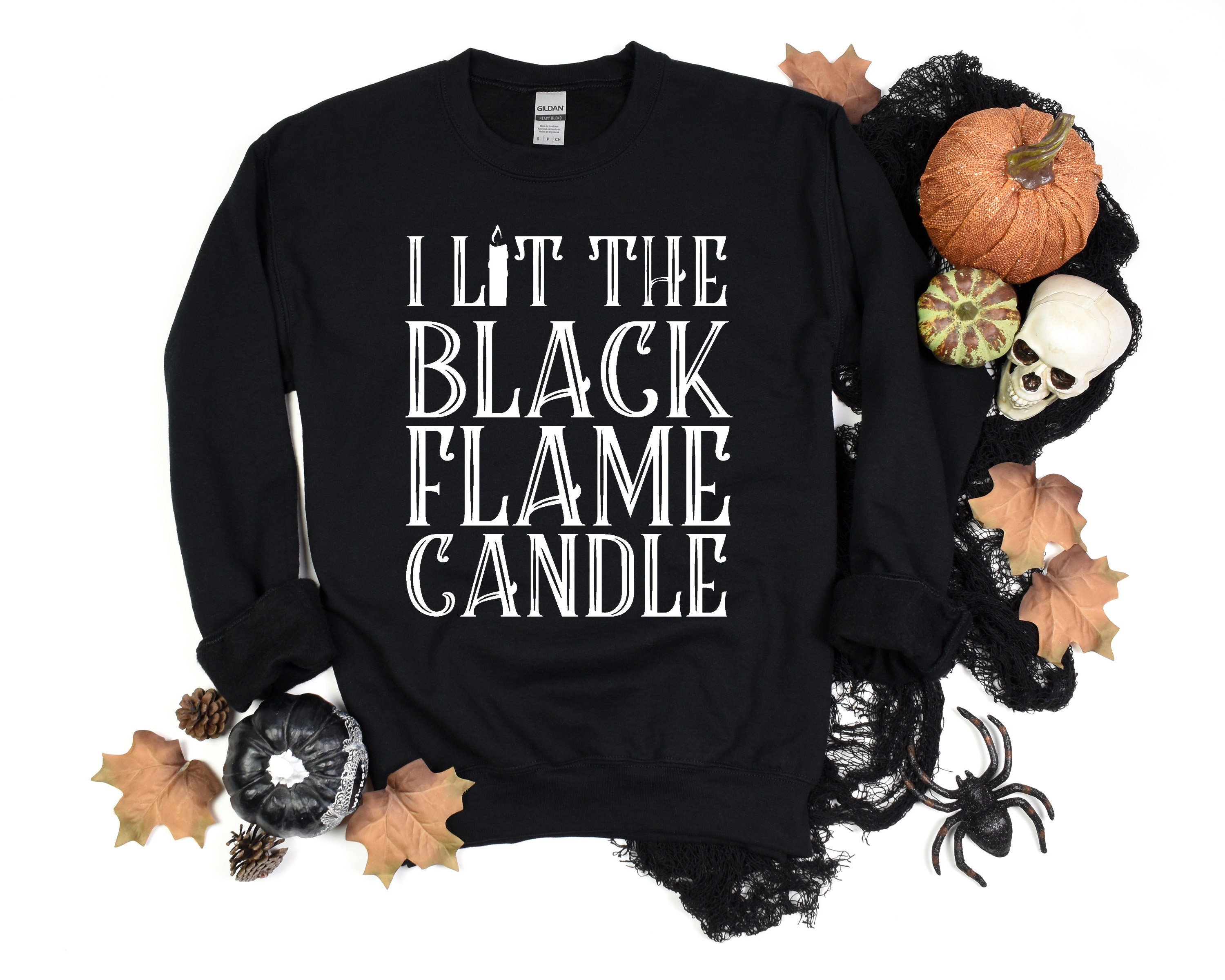 Black flame candle shirt sales