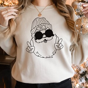 Hippy Santa Sweatshirt, Hippy Santa Sweater, Hippy Santa Shirt, Vintage Santa, Retro Santa, Vintage Christmas, Retro Christmas, Hippy Santa