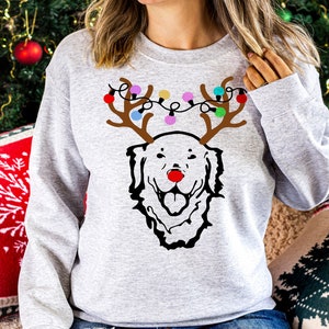Reindeer Golden Retriever Christmas Sweatshirt, Reindeer Golden Retriever, Golden Retriever Mom, Golden Retriever Christmas Shirt, Golden