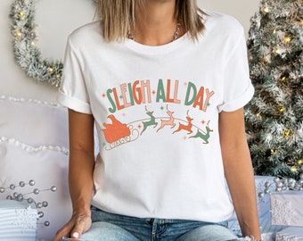 Sleigh All Day Shirt, Sleigh All Day Sweatshirt, Slay All Day Shirt, Sleigh My Name, Funny Christmas Shirt, Pink Christmas Shirt, Christmas