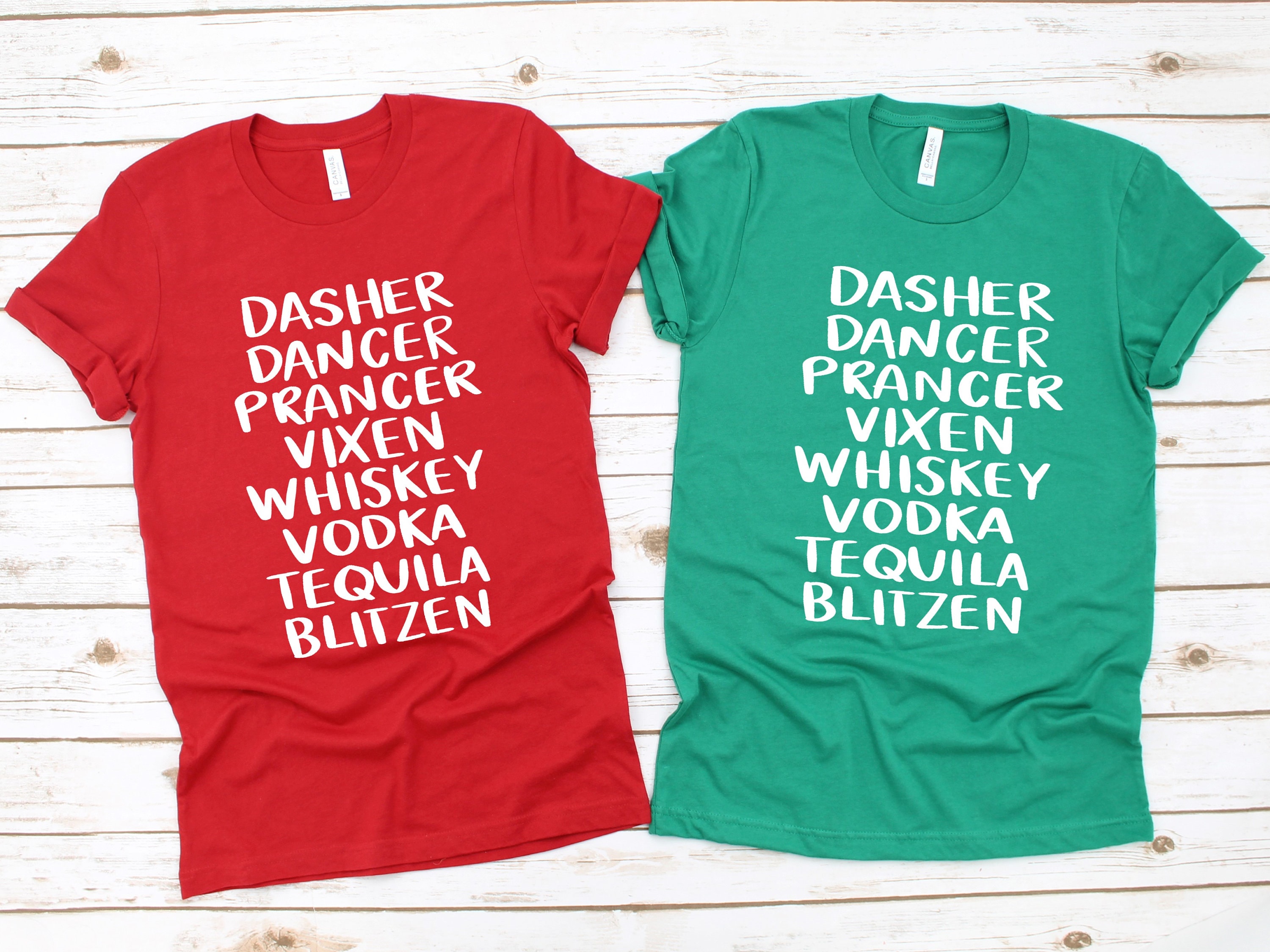 Dasher Dancer Prancer Vixen Vino Prosecco Tequila Blitzen' Crewneck | – Joy Lab Collective