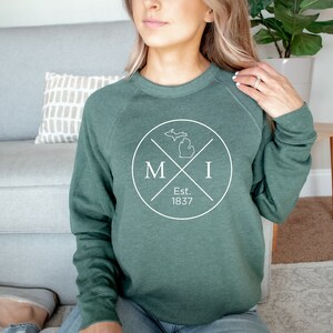 Michigan Sweatshirt, Michigan Circle Shirt, Michigan Mitten Shirt, Great Lakes Shirt, Shop Local, Support Local Shirt, Milford Michigan