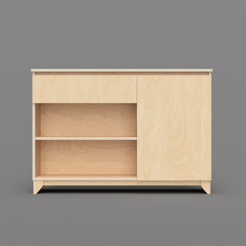 Plywood Sideboard With Handless Look and Exposed Plywood Edges Etsy