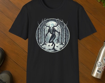Wendigo Horror T-Shirt: Dark Forest Cryptid Tee
