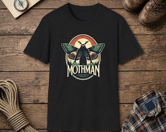 Mothman Cryptid Graphic Tee | Vintage-Inspired Folklore Illustration T-Shirt
