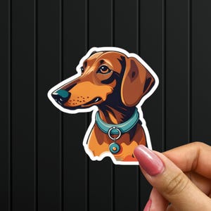 Dachshund Dog Sticker, Adorable Wiener Dog Art, Minimalist Sausage Pup Design, Dachshund Pet Lover Aesthetic, Cute Doxie Dog Print