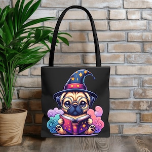 Pug Wizard Tote Bag: Magical Dog Lover Gift