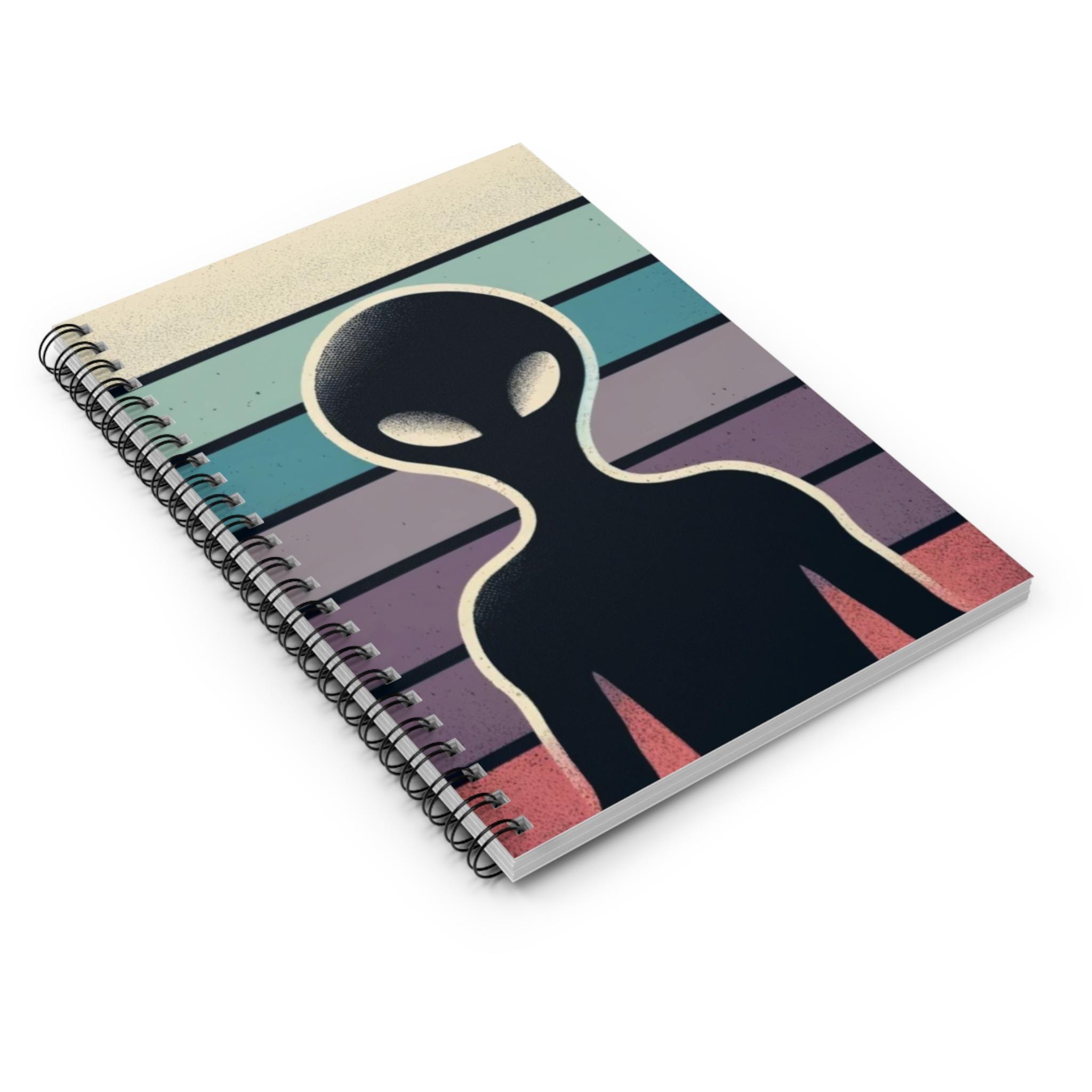 Retro Alien Spiral Notebook: Minimalist Sci-fi Journal (6x8 Lined) - Etsy