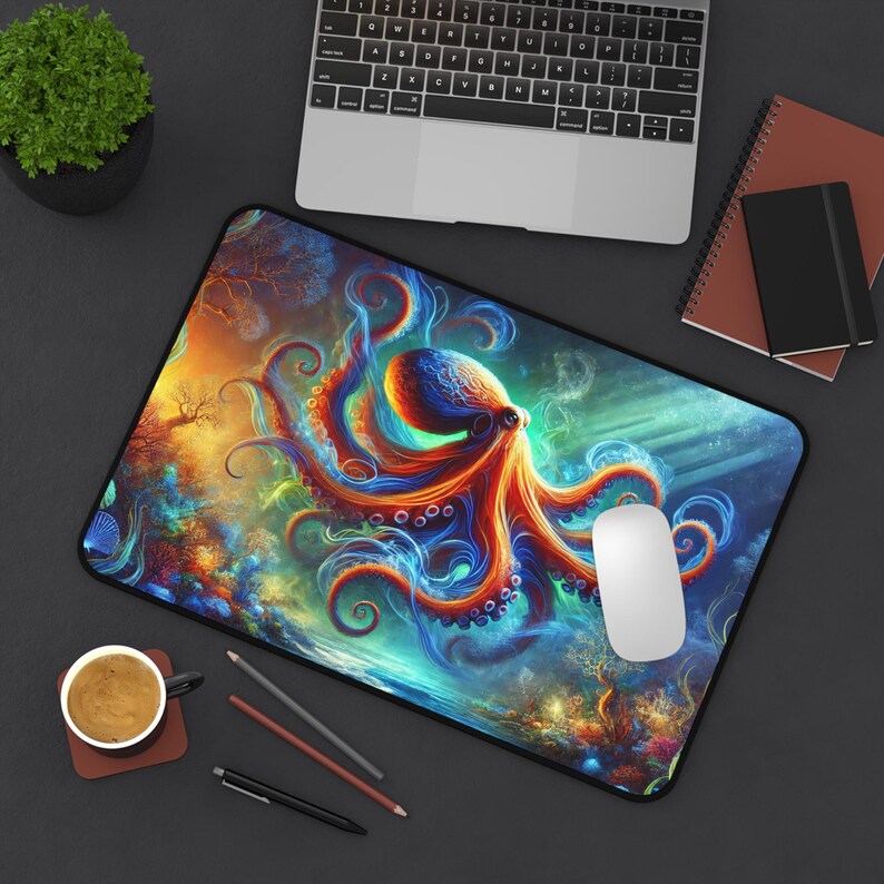 Fantasy Octopus Desk Mat: Nautical Gaming Pad XL Bild 2