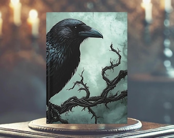 Gothic Black Crow Hardcover Journal: Dark Witchcraft Art, Lined Pages