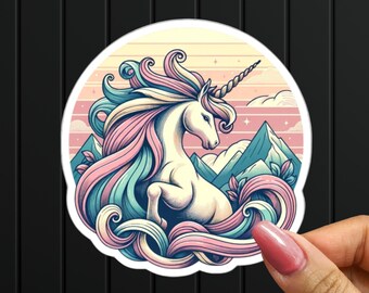 Pastel Unicorn Sticker: Dreamy Boho Fantasy Vinyl Decal