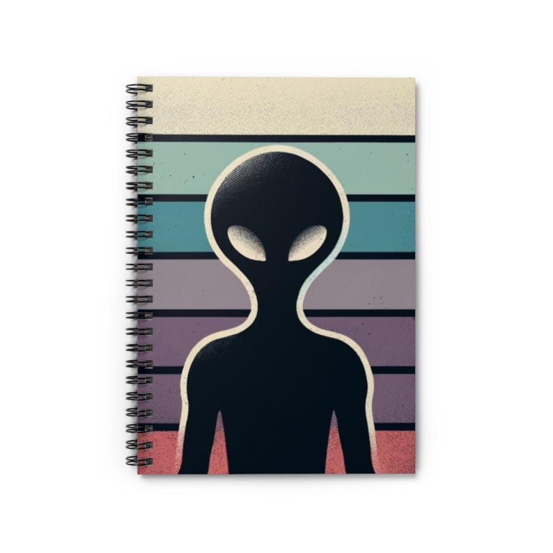 Retro Alien Spiral Notebook: Minimalist Sci-fi Journal (6x8 Lined) - Etsy