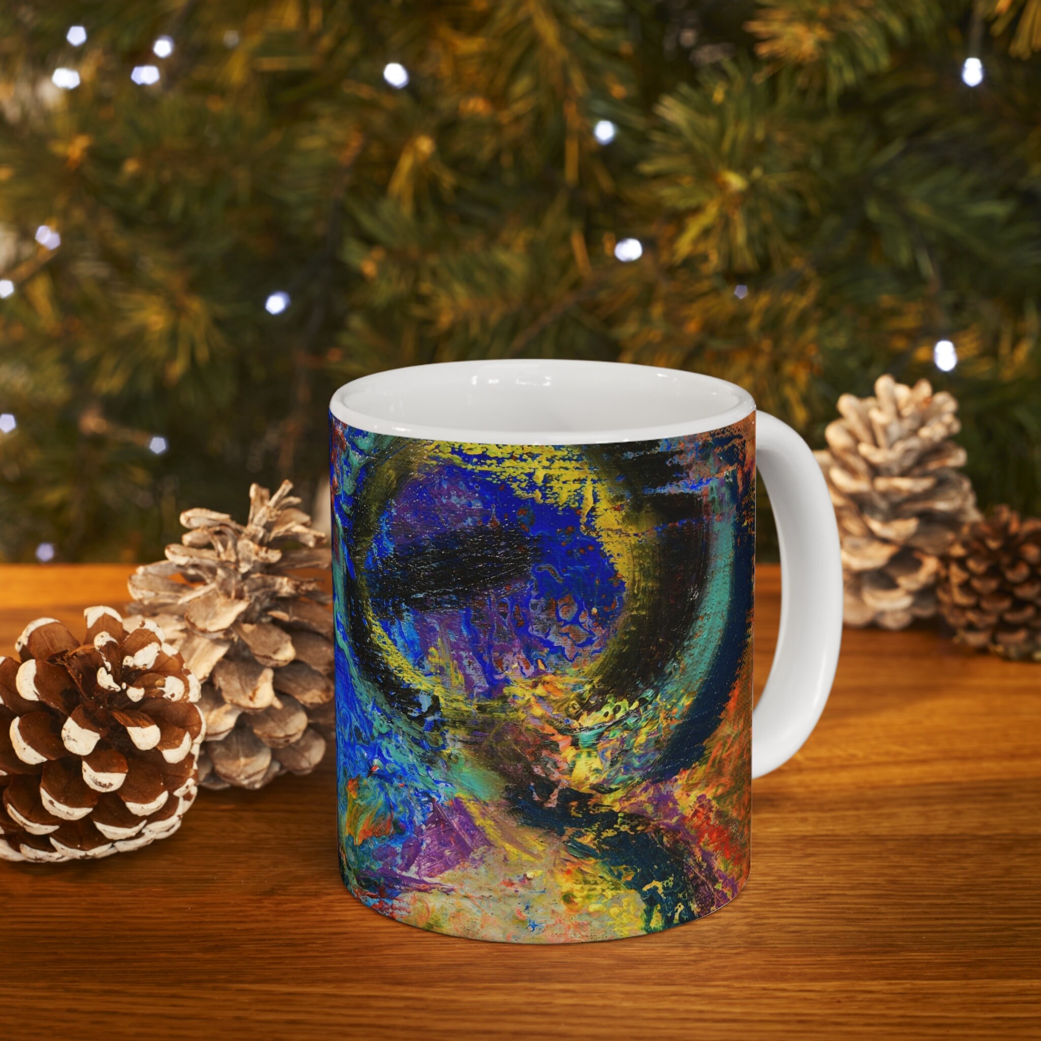 MagiCeramic 12 oz Coffee Cups Ceramic Modern Art Mug Emo Cup Cool Coffee Mugs Microwave Safe Latte Taza Para Cafe Comfy As Personalized Artsy Mag or