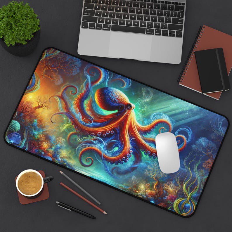 Fantasy Octopus Desk Mat: Nautical Gaming Pad XL Bild 3