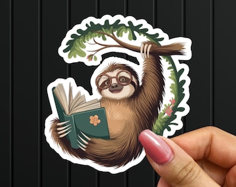 Sloth Sticker: Book Lover Gift