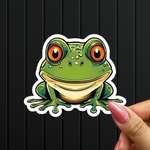 Frog Sticker, Cute Tree Frog Decal, Nature Amphibian Decor, Tree Frog Lover Gift, Whimsical Green Frog Art, Frog Decal