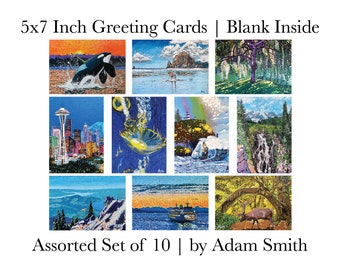 Pacific Northwest Art Series | Assorted 10-Pack of Cards | Blank Greeting Cards