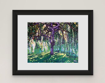 PRINTABLE Willow Tree Painting, Pacific Northwest Wall Art, Digital Download Art Print