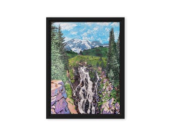 Lienzo enmarcado del Monte Rainier - 12 x 16 pulgadas