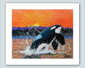 Giclee Art Print | Orca Wall Art | Pacific Northwest Home Decor